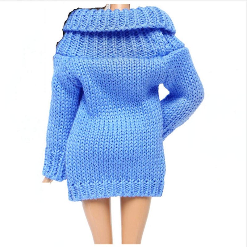 BJDBUS Blue Winter Turtleneck Sweater Clothes for 11.5 inch Girl Doll Accessories - Image 5